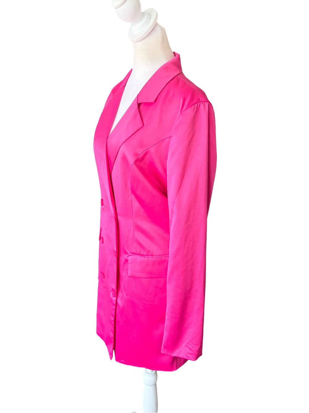 NWT Sugar Lips Leena Keep It Cool Oversized Blazer Dress Fuschia - Picture 7 of 15